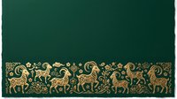 Ornate golden deer and floral motifs on deep teal background, suitable for luxury packaging, textile design, and decorative home decor applications.
