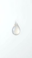 Translucent water droplet with glossy finish isolated on white background, suitable for skincare, cosmetics, wellness and medical design projects.
