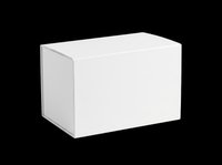 Blank white rectangular box isolated on transparent background, ready for branding mockups, packaging design, stickers, print on demand, and T-shirt clipart use.