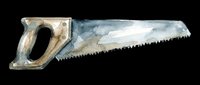 Vintage hand saw with wooden handle isolated on transparent background, ready for clipart, t-shirt design, print-on-demand products, stickers, and sublimation projects.