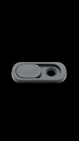 Webcam cover slider in dark gray, isolated on transparent background. Privacy protection accessory for laptops and devices, ready for print on demand, stickers, and clipart use.