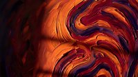 Abstract swirling paint texture with warm orange red burgundy colors flowing in dynamic curved patterns for artistic backgrounds and creative designs.