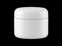 White cosmetic cream jar isolated on transparent background, ready for beauty branding, mockups, stickers, print on demand, sublimation, and t-shirt design use.