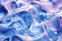 Abstract liquid surface with flowing blue and purple waves creating dynamic ripples and reflective textures, suitable for modern design backgrounds.