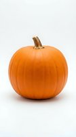 Fresh orange pumpkin isolated on white background for autumn harvest decorations and seasonal cooking projects.