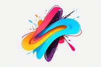 Dynamic splash of vibrant colors with fluid motion effect featuring pink, blue, orange and purple swirls against white background, creating abstract artistic composition.