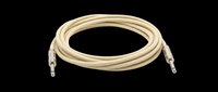 Beige audio cable with metal connectors isolated on transparent background, ready for design use in print-on-demand, sublimation, and digital projects.
