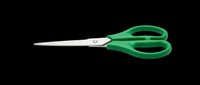 Green scissors with metal blades isolated on transparent background, ready for clipart, t-shirt design, stickers, print-on-demand products, and sublimation projects.