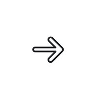 Black arrow icon pointing right on white background isolated for web design and user interface elements.