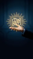 Businessman hand holding glowing legal scales with radiating light rays symbolizing justice, law firm services, attorney consultation and legal advice.