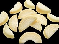 Sliced onion wedges isolated on transparent background, ready for culinary design, food packaging, recipe graphics, cooking blogs, restaurant menus, and print-on-demand products.