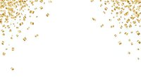 Golden confetti pieces scattered across white background, isolated and ready for celebration design projects, overlays, and festive graphics.