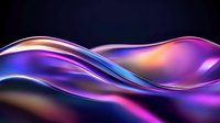 Flowing abstract waves in vibrant purple, blue and orange colors create dynamic motion against dark background, modern design element for creative projects.