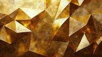 Abstract golden polygonal background with metallic texture and geometric triangular shapes creating dynamic light and shadow effects for luxury design projects.