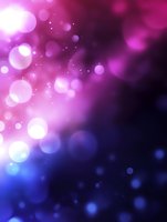 Glowing pink and blue bokeh lights on dark background create dreamy atmospheric effect, suitable for festive designs and romantic themes.