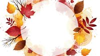 Autumn leaves frame with warm colors and branches creating decorative border for seasonal designs and fall themed projects.