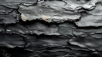 Dramatic layered texture of charred and peeling black wood surface with rough edges and deep shadows creating abstract natural pattern background.