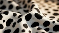 Cream and black spotted fabric with soft folds and texture, suitable for fashion, textile, and design projects.