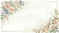 Vintage floral border frame with blush roses, eucalyptus leaves and botanical elements on cream background. Isolated design for wedding invitations, greeting cards and stationery.