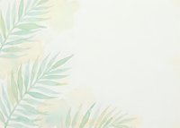 Watercolor tropical palm leaves frame on soft beige background with copy space for text and design projects.
