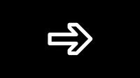 White arrow pointing right on black background, minimalist directional symbol for navigation, signage, and interface design.