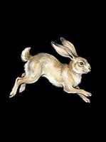 Watercolor leaping hare isolated on transparent background, ready for t-shirts, stickers, print on demand, sublimation, and clipart design use.