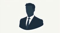 Minimalist silhouette of businessman in suit and tie on light background, isolated design element for corporate and professional business concepts.