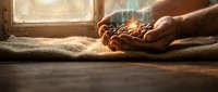 Hands of an adult male with light skin tone kneading dough on a wooden surface near a sunlit window, capturing artisanal baking and food preparation for culinary and lifestyle content.