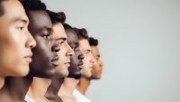 Diverse group of young people in profile showing multicultural unity and inclusion representing teamwork, equality and social diversity in modern society.