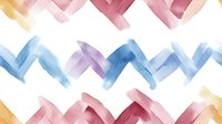 Watercolor chevron stripes in soft pastel tones of pink, blue, purple, and gold on white background. Seamless pattern tiles for wallpaper, fabric, and design projects.