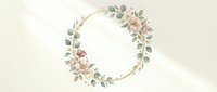 Elegant floral wreath with soft pink roses and eucalyptus leaves on cream background for wedding invitations and romantic design projects.