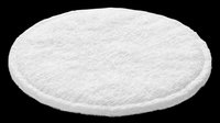 Round white fluffy cotton pad isolated on transparent background, ready for sticker, clipart, t-shirt design, print on demand, and sublimation use.