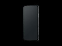 Black smartphone with blank screen isolated on transparent background, ready for design use on t-shirts, clipart, stickers, print-on-demand products, and digital designs.