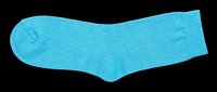 Bright blue sock isolated on transparent background, ready for apparel design, clipart, sublimation, print-on-demand products, t-shirt graphics, and sticker applications.