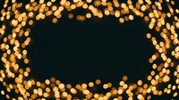 Defocused golden bokeh lights frame a dark center space, creating an elegant backdrop for holiday, celebration, or festive event promotions and designs.