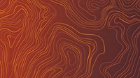 Abstract topographic map pattern with wavy orange contour lines on dark brown background creates modern minimalist terrain visualization for design projects.