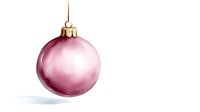 Elegant pink glass Christmas ball ornament with metallic sheen on white background, isolated festive holiday decoration casting soft shadow.