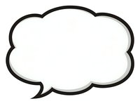 Empty white speech bubble with black outline isolated on transparent background for text overlay and graphic design projects.