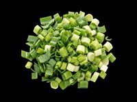 Chopped green onions pile isolated on transparent background, ready for food design, stickers, print on demand, T-shirts, and culinary clipart use.
