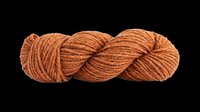 Twisted skein of warm terracotta wool yarn isolated on transparent background, ready for crafting, knitting, crochet, sticker, sublimation, and print on demand designs.