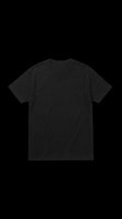 Black crew neck t-shirt isolated on transparent background, ready for mockup, print on demand, apparel design, sticker, and sublimation use.