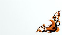 Isolated orange and black bat silhouette with spread wings on white background, suitable for Halloween designs, t-shirt prints, and graphic projects.