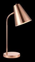 Copper desk lamp with adjustable arm and conical shade, isolated on transparent background, ready for interior design, product mockups, and digital artwork.