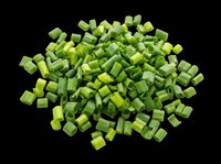 Chopped green onion pieces isolated on transparent background, ready for culinary design, recipe graphics, food packaging, cooking blogs, restaurant menus, and print-on-demand kitchen products.