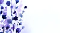 Delicate watercolor floral pattern in purple and indigo shades with abstract botanical elements and soft splashes creates dreamy, ethereal mood. For fabric, wallpaper design.