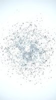 Dynamic water splash explosion with scattered droplets isolated on white background, capturing motion and freshness for beverage or cosmetic ads.