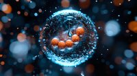 Magical water splash frozen in time captures orange berries in spherical formation with bokeh background creating surreal macro photography effect.