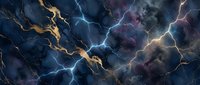 Dramatic storm clouds with bright lightning bolts and golden electrical discharges creating powerful atmospheric energy display for weather and nature concepts.