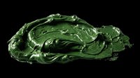 Thick green paint stroke or smear isolated on transparent background, ready for design use on t-shirts, stickers, sublimation products, and print-on-demand designs.