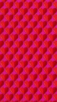 Seamless pattern of red and orange layered hearts on vibrant magenta background. Tiles continuously for wallpapers, textiles, wrapping paper, and digital design projects.